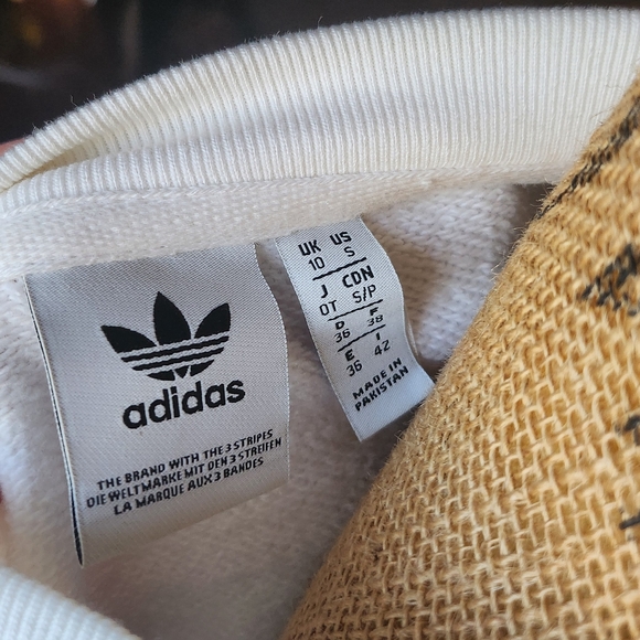 Adidas Women's White Crewneck Sweatshirt with Mint Trefoil Logo - Picture 10 of 12